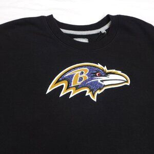 Antigua Black Crewneck Sweatshirt with 3-D Baltimore Raven's Logo | EUC | XL